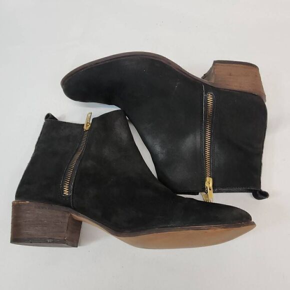 Steve Madden Size 9 Black Suede Leather Size Zipper Ankle Bootie - Picture 10 of 11